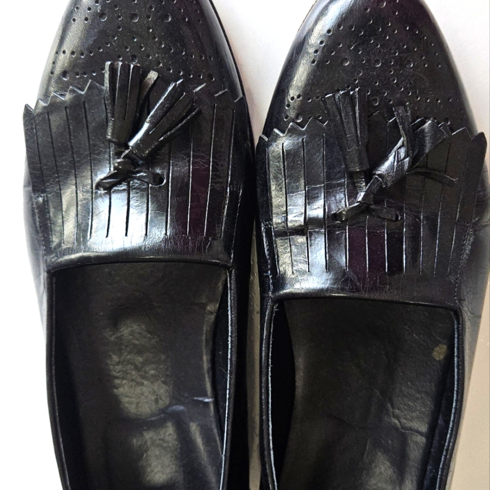 Dimitri Black Leather Men's Loafers Size 8